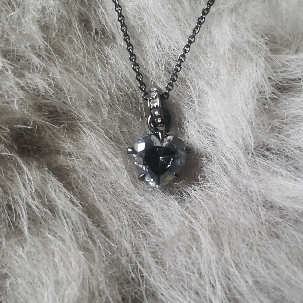 Juicy Couture Double Layer Hematite Star and Heart Crystal Pave Necklace - Picture 7 of 11